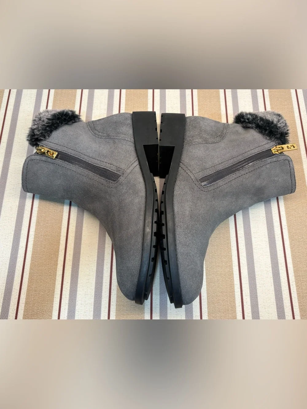 Cole Haan Quinney Waterproof Grey Bootie Leather Suede Women Size 8B W04745